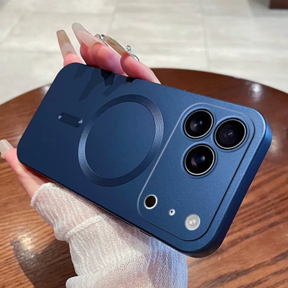 Luxury Matte Magnetic Phone Case for Iphone 17 13 12 11 16 Pro Max 15 14 plus 16E 17 Air for Magsafe Charge Lens Protector Cover