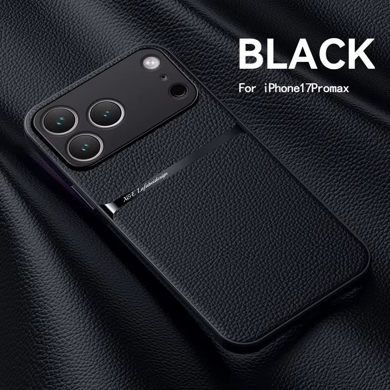 Magnetic Leather Phone Case for Iphone 17 16 13 12 11 Pro Max Cases for Iphone 17 Air 15 14 Pro Max 16 plus Lens Protector Cover