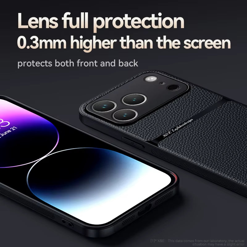 Magnetic Leather Phone Case for Iphone 17 16 13 12 11 Pro Max Cases for Iphone 17 Air 15 14 Pro Max 16 plus Lens Protector Cover