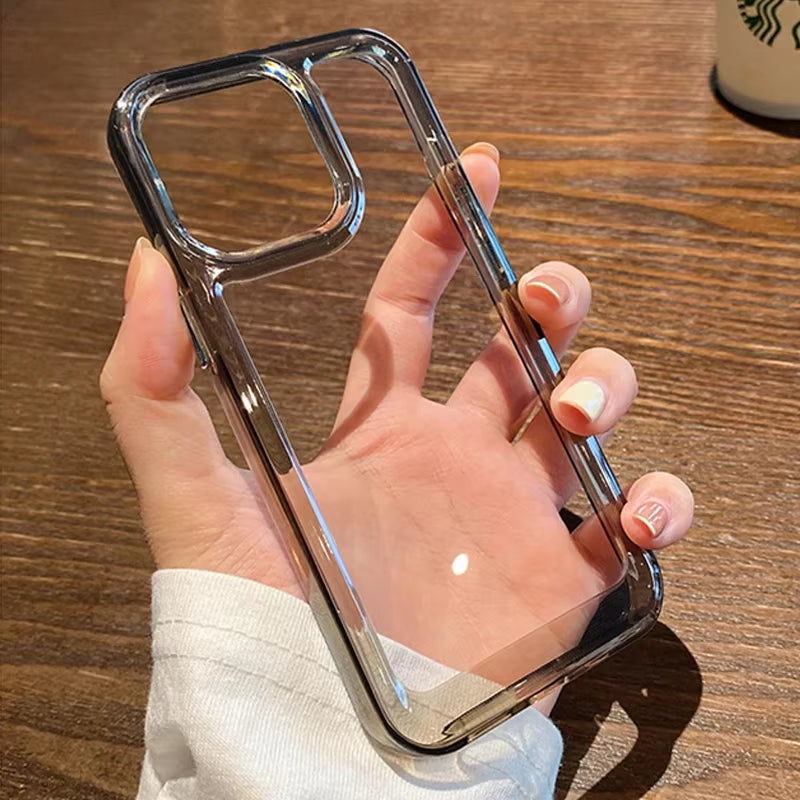 New Transparent Acrylic Clear Case for Iphone 17 Pro Max 16 plus 11 12 13 14 15 16 Pro Max plus Xs Max Xr Air Metal Button Cover
