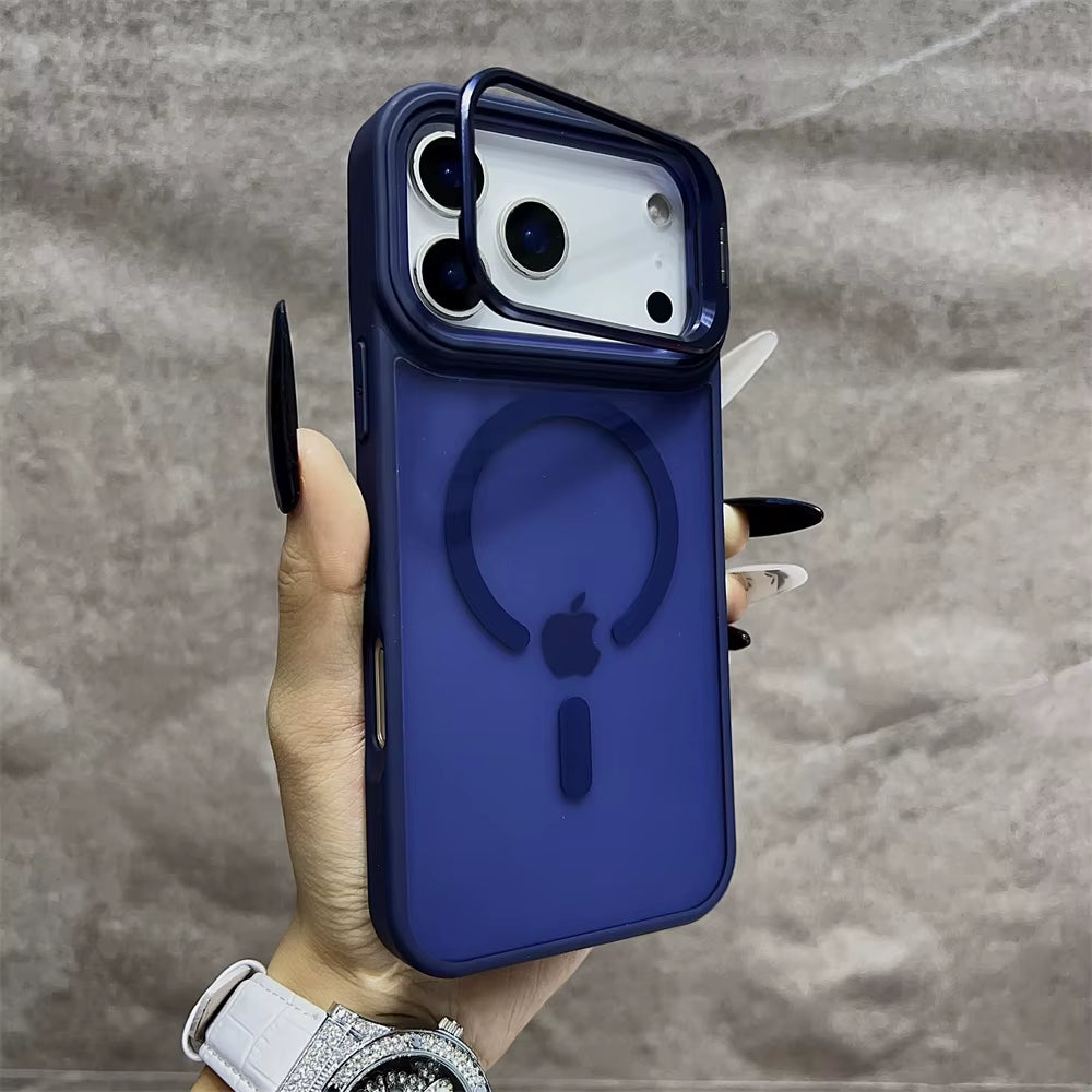 Matte Magnetic Translucent Wireless Charge Stand Case for Iphone 17 Air 16 15 14 13 12 11 17 Pro Max Magsafe Must-Haves Cover