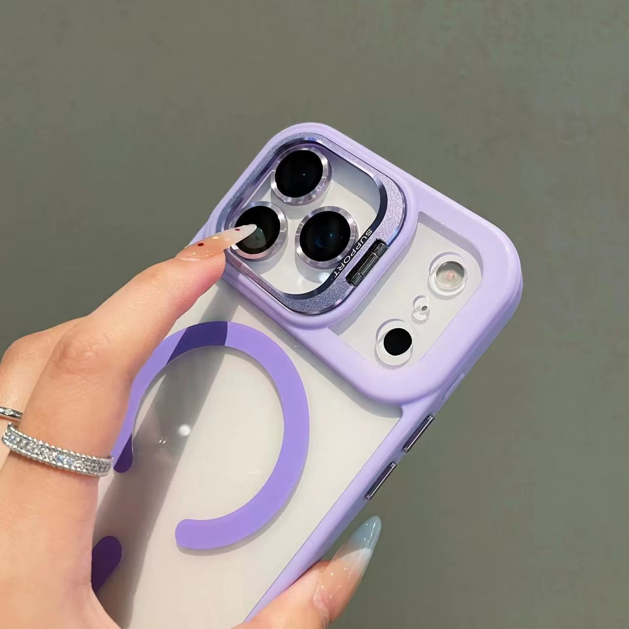 New Luxury Transparent Magnetic Magsafe Case for Iphone 17Air Promax 17 Pro Max 17Pro Lens Holder Protect Clear Shockproof Cover