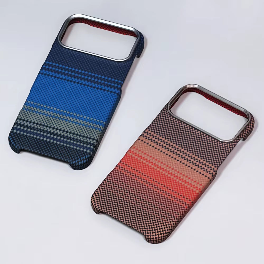 Luxury Carbon Fiber Slim Case for Iphone 17 13 14 15 16 Pro Max Shockproof Alloy Lens Camera Protective Ultra Thin Hard PC Cover