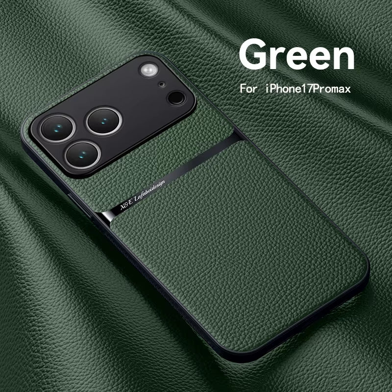 Magnetic Leather Phone Case for Iphone 17 16 13 12 11 Pro Max Cases for Iphone 17 Air 15 14 Pro Max 16 plus Lens Protector Cover