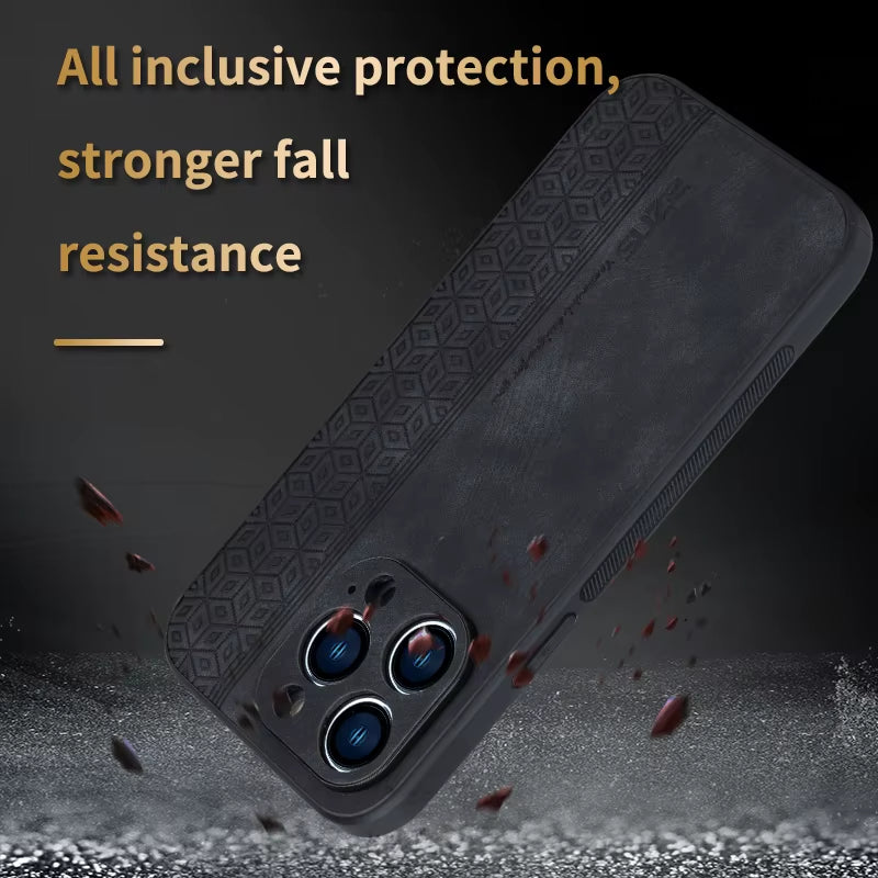 Shockproof Leather Phone Case for Iphone 17 16 15 13 11 14 12 Pro Max 17 Air Business Style Cover for Iphone 16 15 14 plus Funda