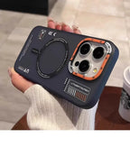 Matte Magnetic Phone Case for Iphone 17 16 15 13 14 Pro Max Magsafe Wireless Charge Frosted Back Metal Lens Frame Buttons Cover