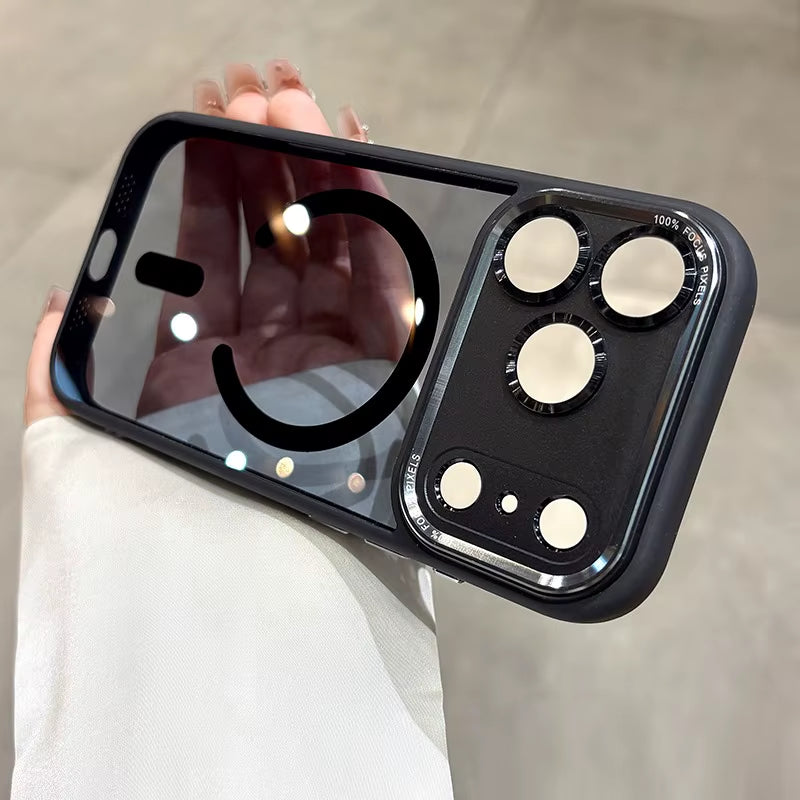 Business Transparent Magsafe Case for Iphone 17 16 15 14 13 12 11 17 Pro Max Plating Camera Protection Cover for Iphone 17 Air