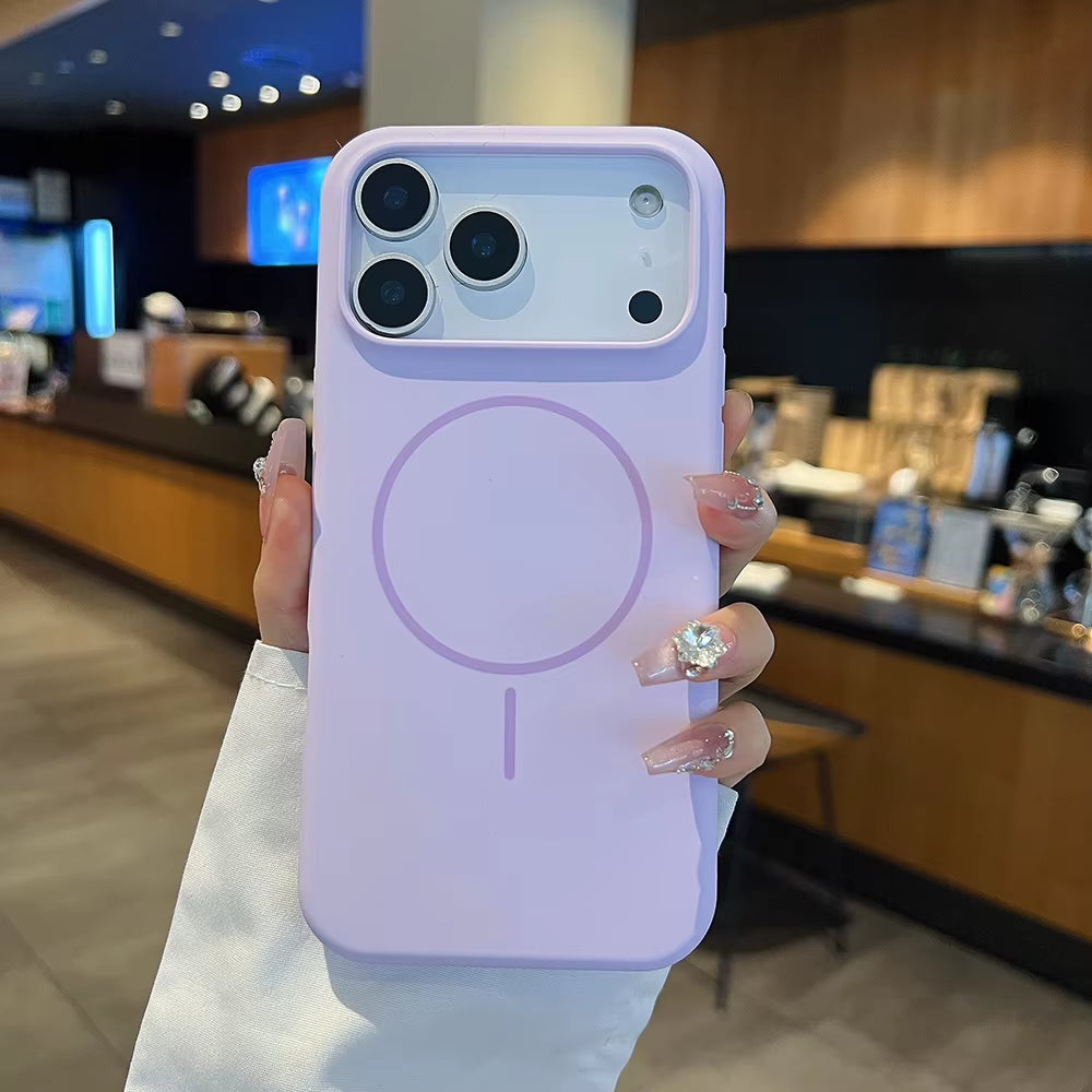 Luxury Fluorescence Bright Color Silicone Phone Case for iPhone 17 Air 16 15 Pro Max plus Mag safe Magnetic Soft Cover