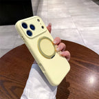 Luxury Liquid Silicone Solid Color Bracket Magnetic Phone Case for Iphone 17 Air 16 15 14 plus 13 12 Pro Max Shockproof Cover