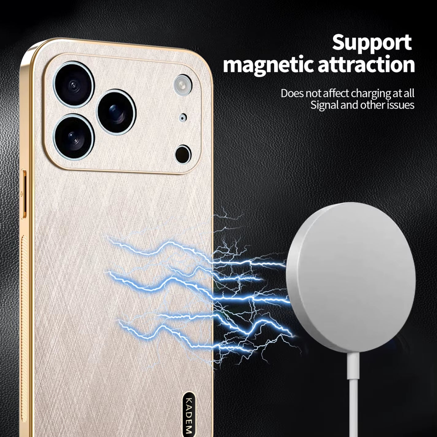 Plating Gold Silk Skin Case for Iphone 17 16E Full Protection Shell Leather Shockproof Cover