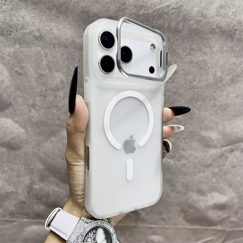 Matte Magnetic Translucent Wireless Charge Stand Case for Iphone 17 Air 16 15 14 13 12 11 17 Pro Max Magsafe Must-Haves Cover