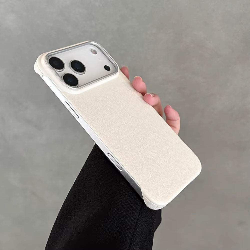 Frameless PU Leather 17 Promax Ultra Thin Phone Case for Iphone 14 15 16 Pro Max 17Air Matte Shockproof Back Cover for 17Pro 17