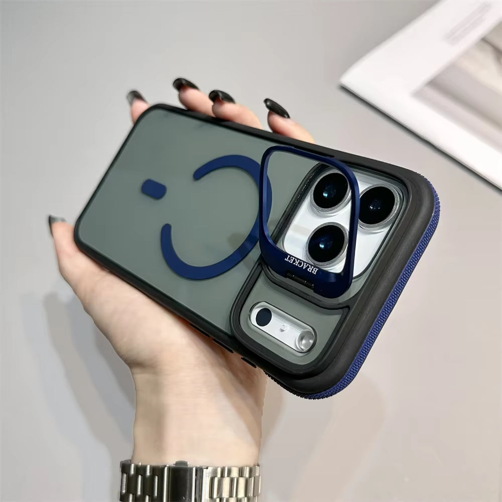 Luxury Matte Transparent Magsafe Kickstand Stand Phone Case for Iphone 17 Air 16 15 14 plus 13 12 11 17 Pro Max Magnetic Cover