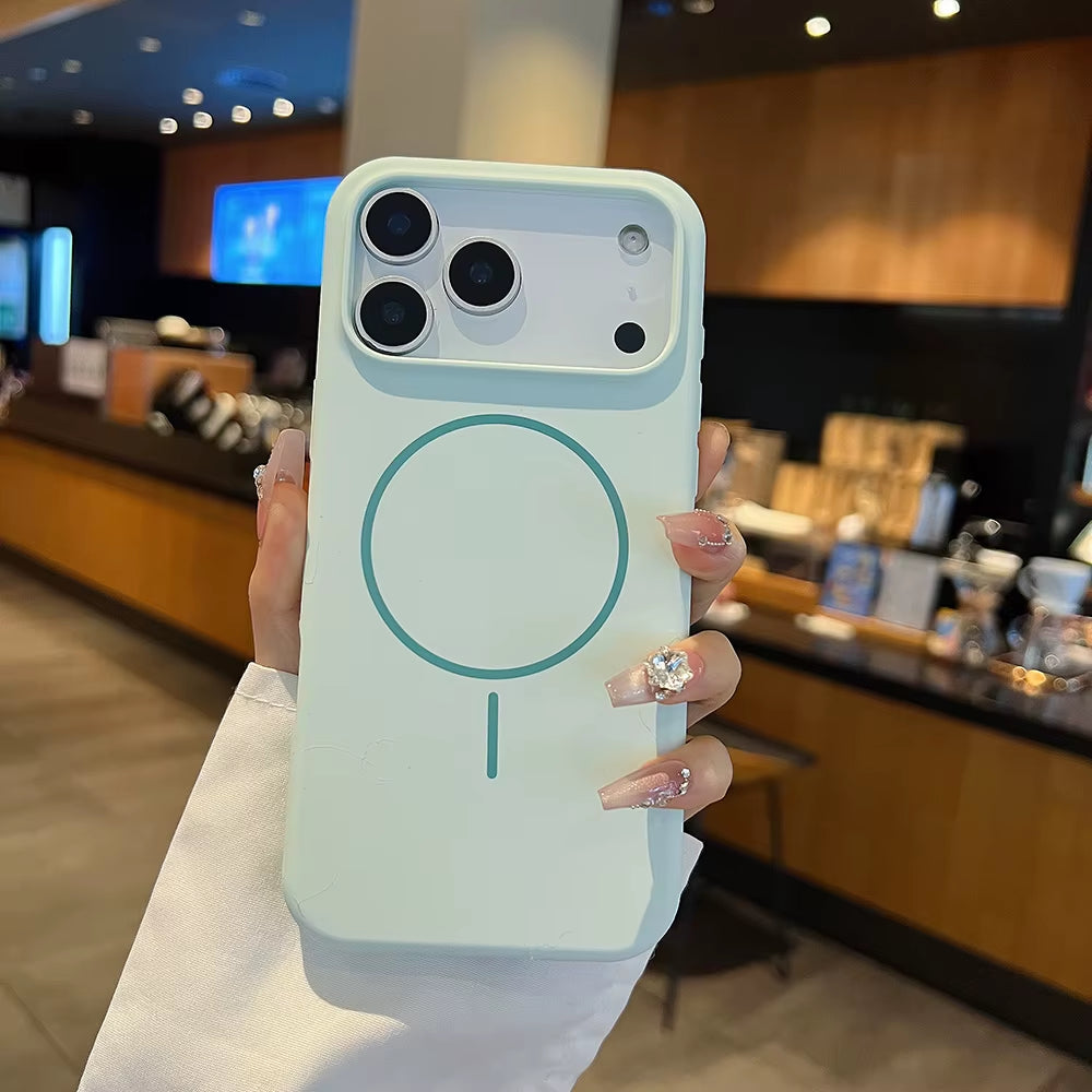 Luxury Fluorescence Bright Color Silicone Phone Case for iPhone 17 Air 16 15 Pro Max plus Mag safe Magnetic Soft Cover