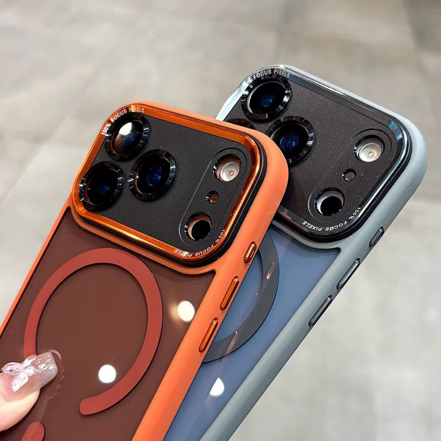 Business Transparent Magsafe Case for Iphone 17 16 15 14 13 12 11 17 Pro Max Plating Camera Protection Cover for Iphone 17 Air