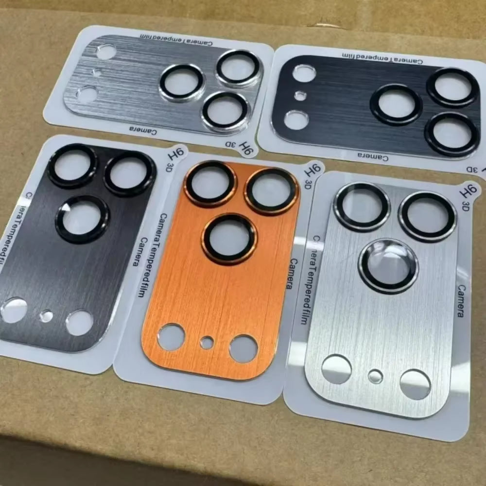 9H HD Armor Camera Lens Protector for Iphone 17 Pro 17 Pro Max Aluminum Metal Ring Lens Tempered Glass Film Case Cap