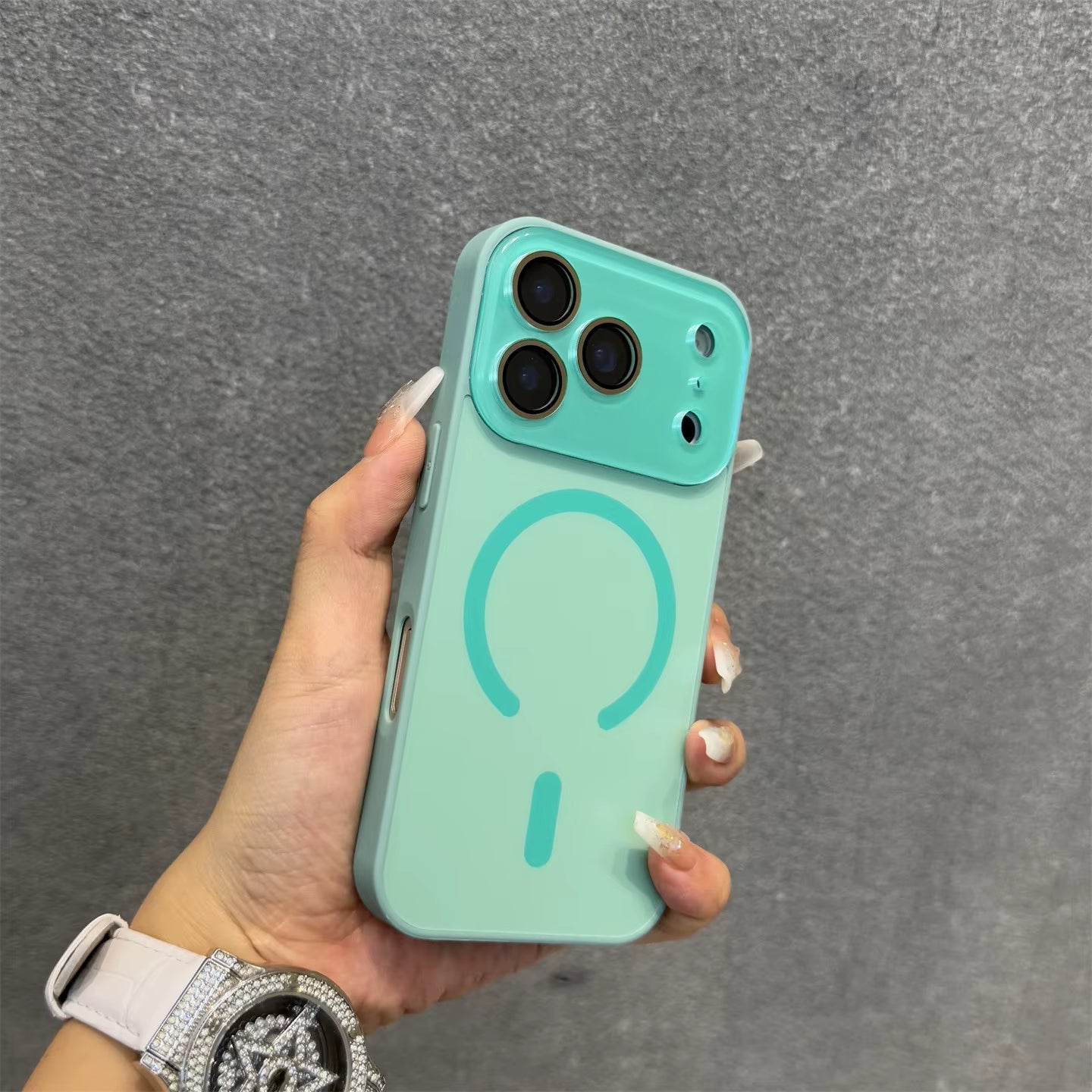 Creative Large Window Lens Film 17 Promax Magsafe Case for Iphone 17 16 15 Pro Max 17Air Magnetic Wireless Charge Cover