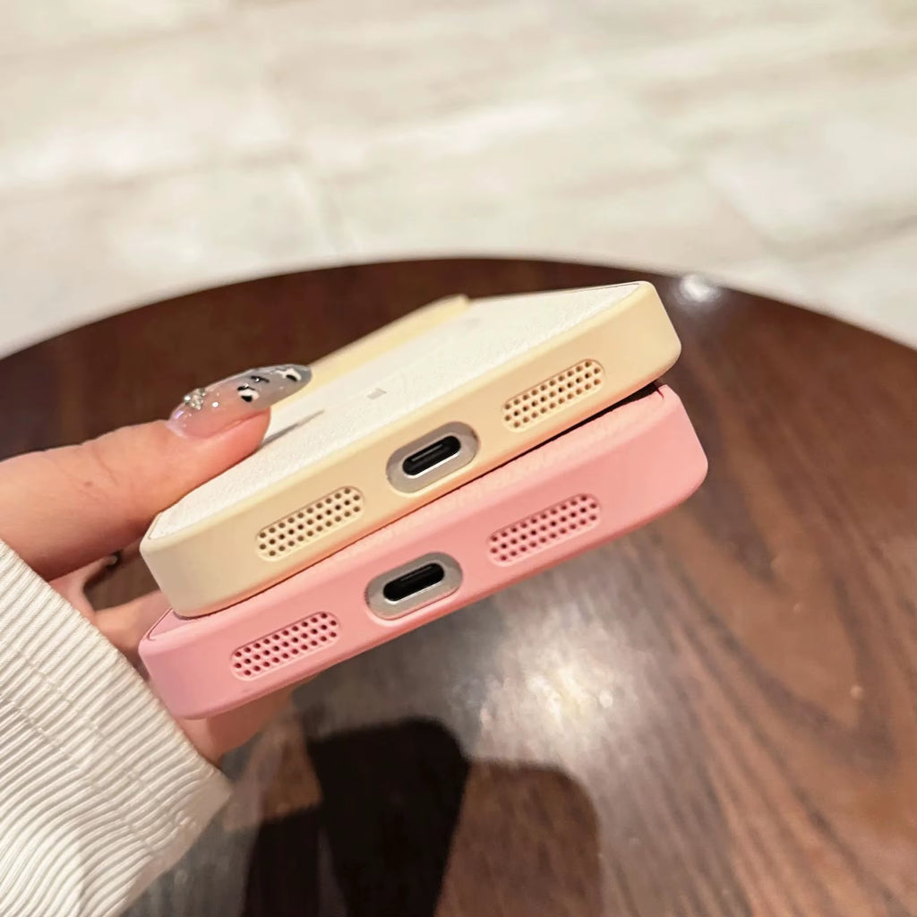 Luxury Leather for Magsafe Magnetic Case for Iphone 17 Air 16 15 14 13 12 11 Pro Max plus Wireless Charging Lens Protector Cover