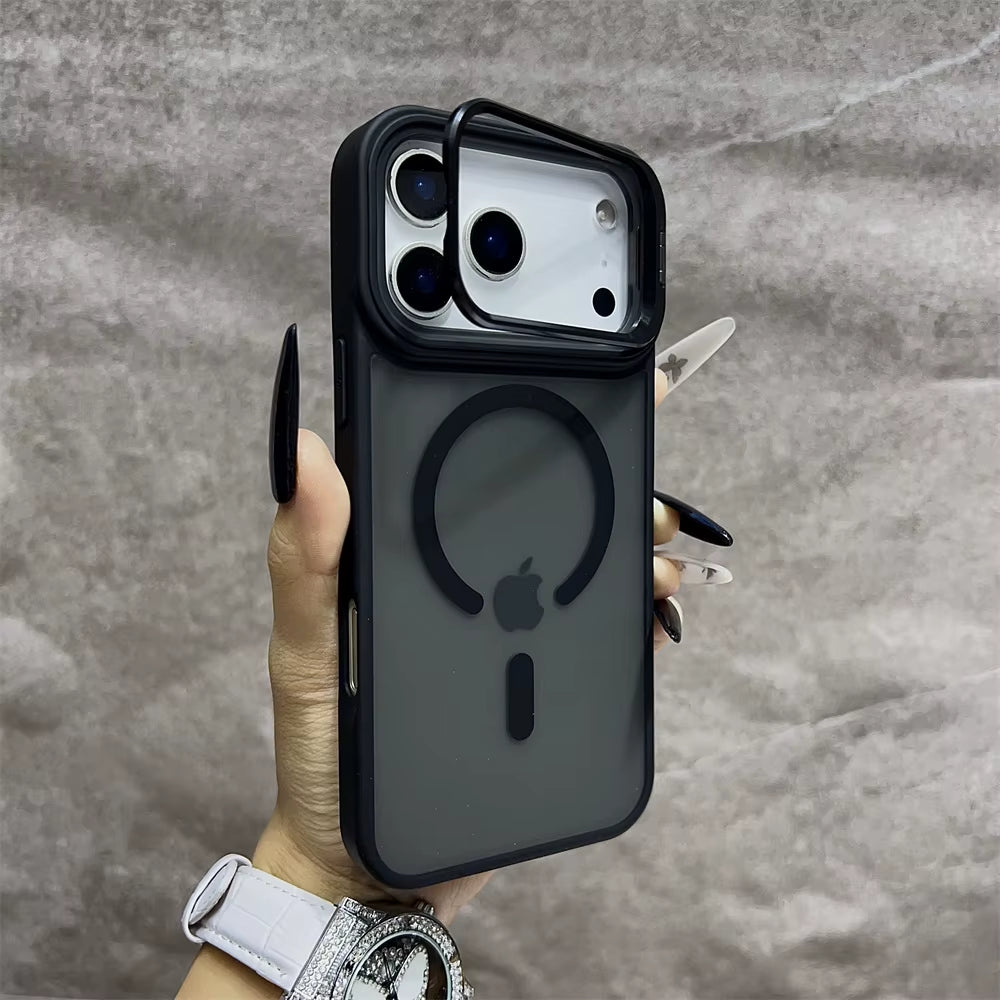 Matte Magnetic Translucent Wireless Charge Stand Case for Iphone 17 Air 16 15 14 13 12 11 17 Pro Max Magsafe Must-Haves Cover
