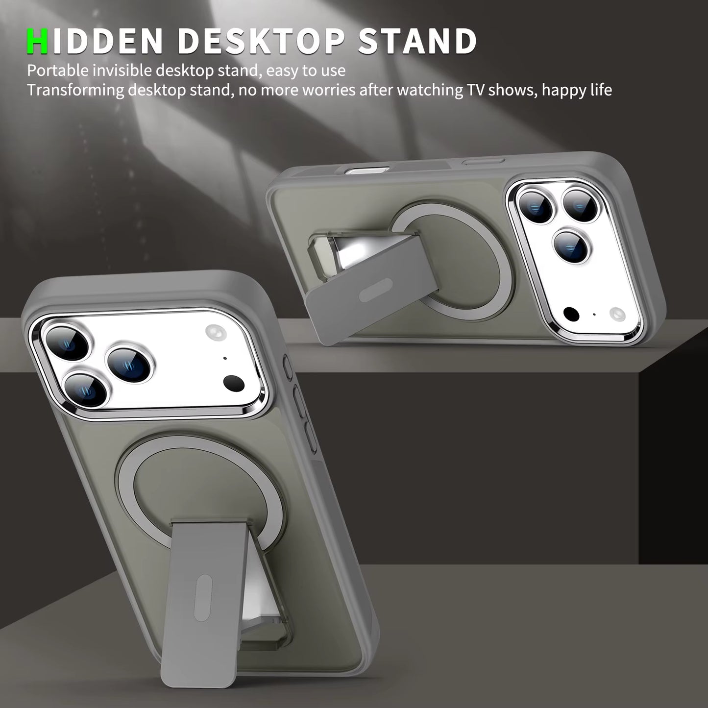 Luxury for Magsafe Phone Case for Iphone 17 Pro Max Air Magnetic Wireless Charge Folding Stand Holder Matte Cover Cases