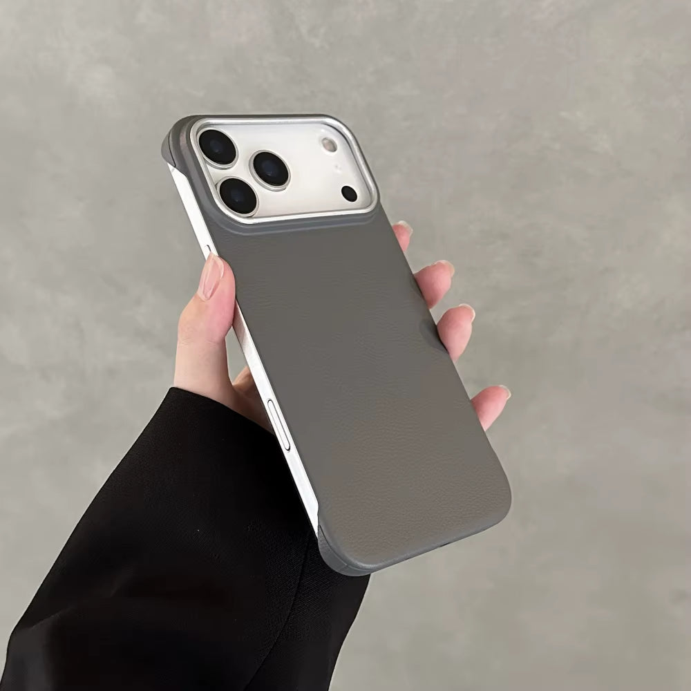 Frameless PU Leather 17 Promax Ultra Thin Phone Case for Iphone 14 15 16 Pro Max 17Air Matte Shockproof Back Cover for 17Pro 17