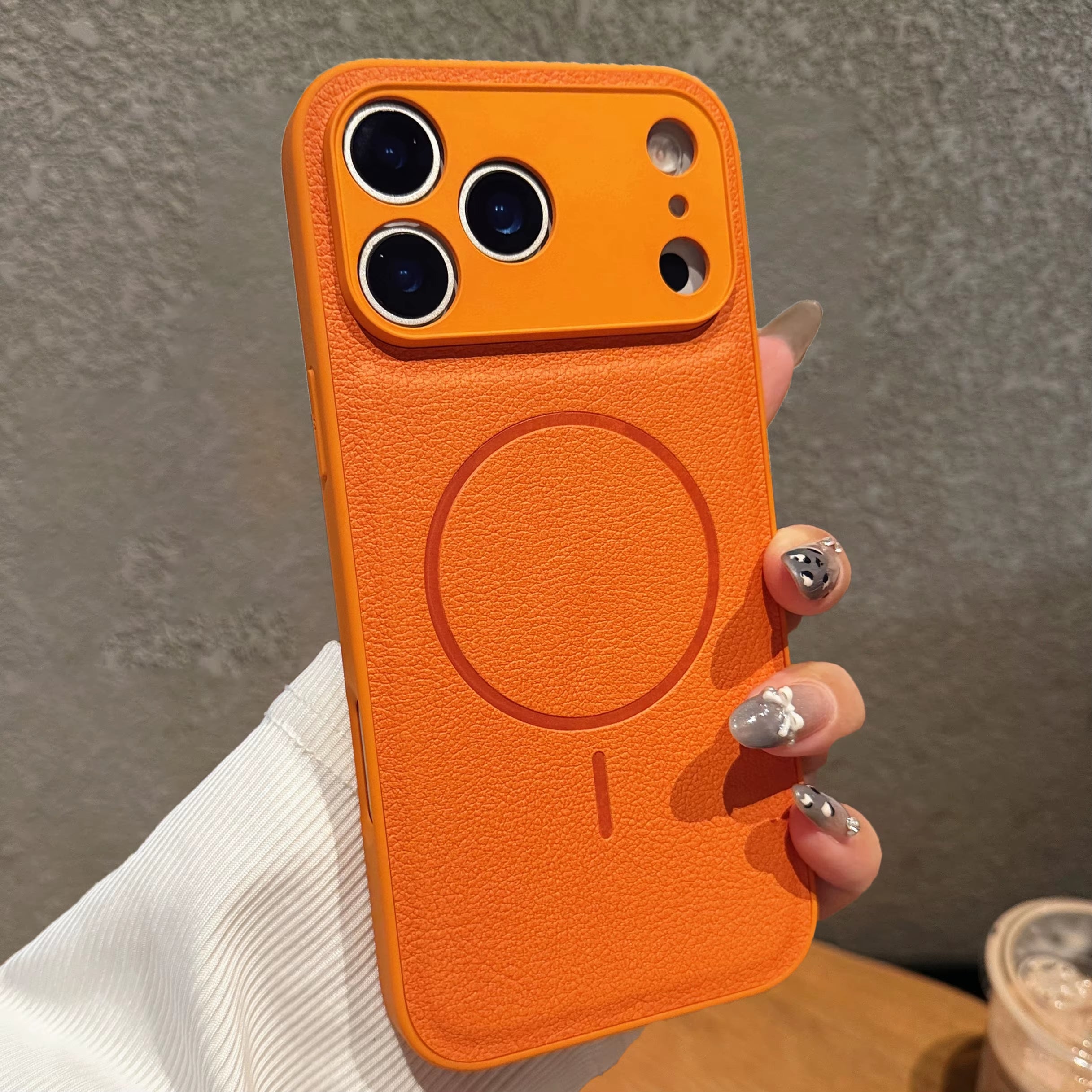 Luxury Leather for Magsafe Magnetic Case for Iphone 17 Air 16 15 14 13 12 11 Pro Max plus Wireless Charging Lens Protector Cover