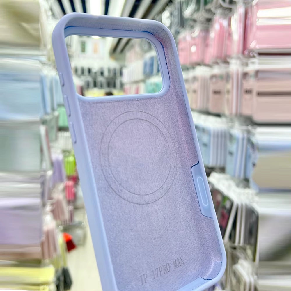 Luxury Fluorescence Bright Color Silicone Phone Case for iPhone 17 Air 16 15 Pro Max plus Mag safe Magnetic Soft Cover