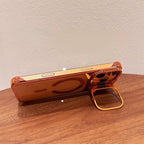 Clear Borderless Case for iPhone 17 Pro Max Air Mag safe Hold Lens Bracket Case for iPhone 14 15 16 Pro Max PC Plating Cover