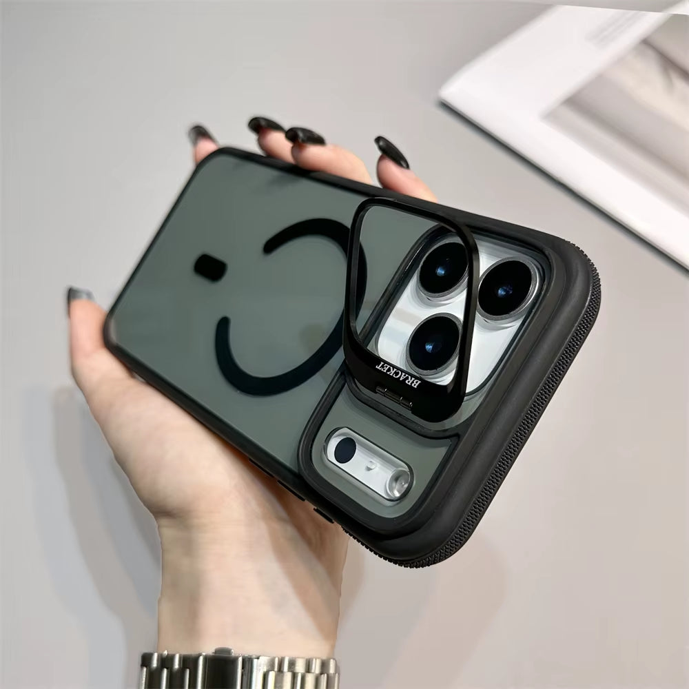 Luxury Matte Transparent Magsafe Kickstand Stand Phone Case for Iphone 17 Air 16 15 14 plus 13 12 11 17 Pro Max Magnetic Cover