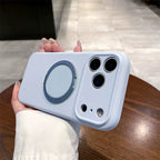 Luxury Liquid Silicone Solid Color Bracket Magnetic Phone Case for Iphone 17 Air 16 15 14 plus 13 12 Pro Max Shockproof Cover