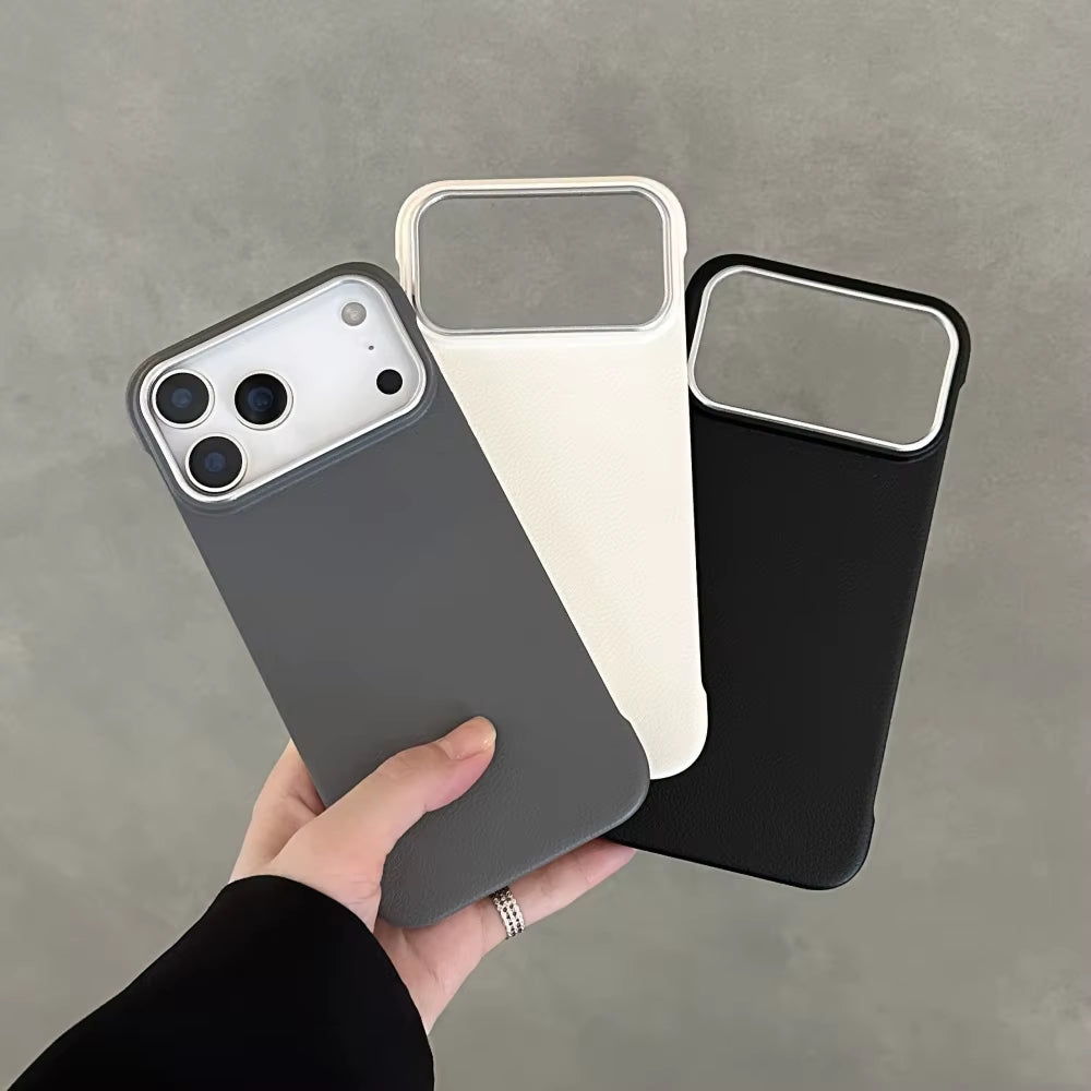 Frameless PU Leather 17 Promax Ultra Thin Phone Case for Iphone 14 15 16 Pro Max 17Air Matte Shockproof Back Cover for 17Pro 17