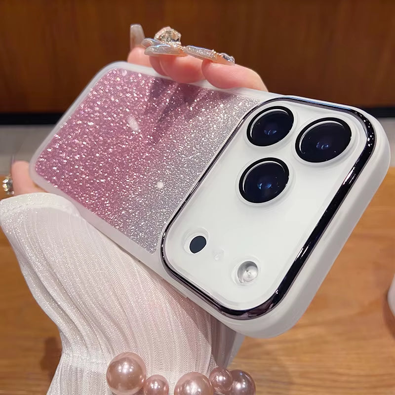 Fashion Glitter Gradient Color Case for Iphone 17 Pro Max 17Air 16 15 plus 17Pro Built in Lens Film to Protect the Phone Case