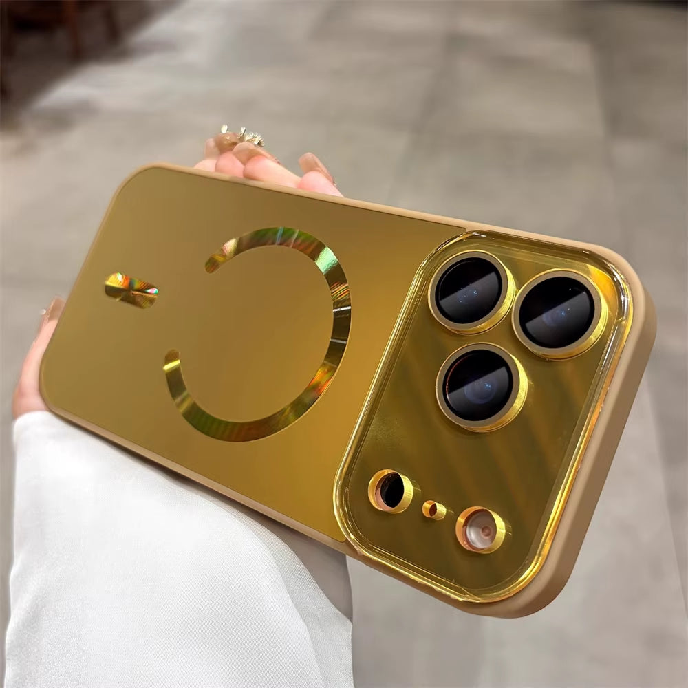 Laser Large Window Camera Matte Glass Protect for Magsafe Case for Iphone 17 16 15 14  Pro Max Magnetic Wireless Charge Cover