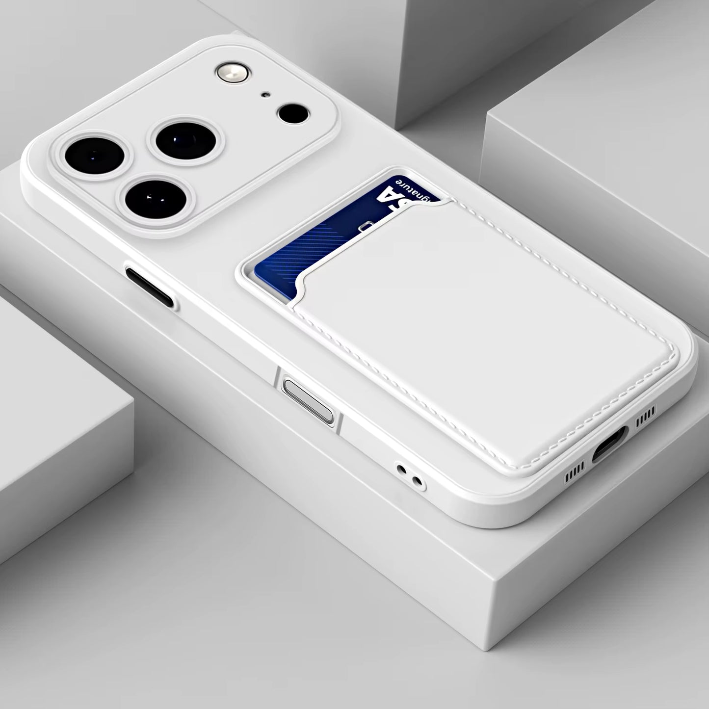 Liquid Silicone Card Slot Cases for Iphone 17 Pro Max Air 13 12 Mini Funda for Iphone 16 Pro Max 14 15 plus 16E Soft Phone Cover