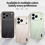 Plating Gold Silk Skin Case for Iphone 17 16E Full Protection Shell Leather Shockproof Cover