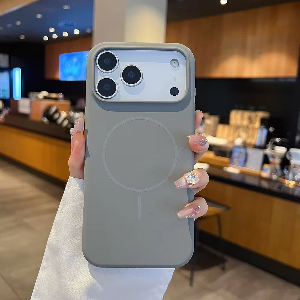 Luxury Fluorescence Bright Color Silicone Phone Case for iPhone 17 Air 16 15 Pro Max plus Mag safe Magnetic Soft Cover