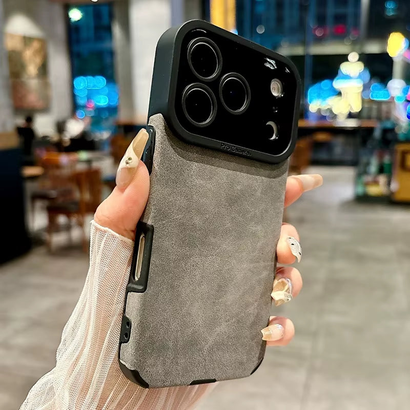 Luxury Leather Lambskin Shockproof Phone Case for Iphone 17 16 Pro Max 17Air 15 14 plus 13 12 11 XS Max X XR 7 8 SE2 Matte Cover