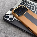 HOCE Splicing Leather Magnetic Case for Iphone 17 Air 16 15 14 13 Pro Max for Magsafe Wireless Charging Shockproof Hard Cover