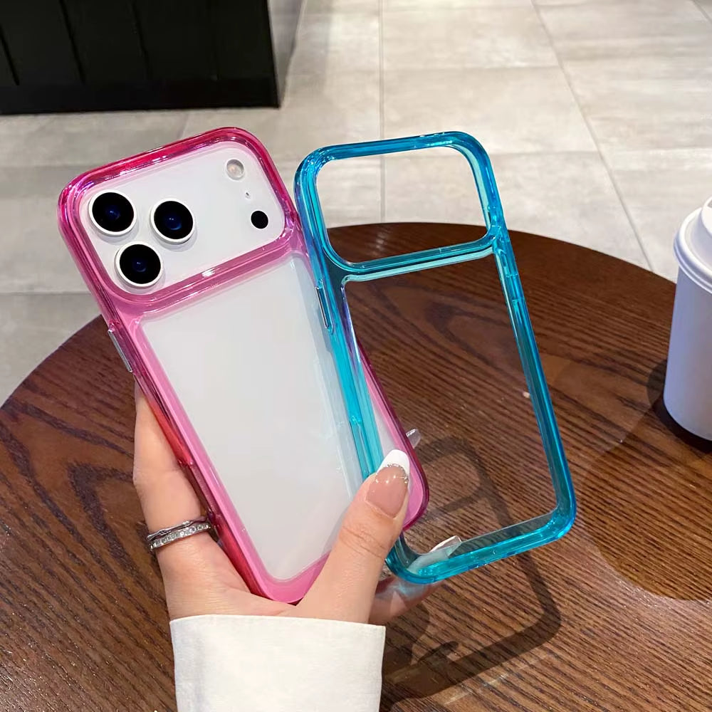Space TPU Clear Phone Case for Iphone 17 17 Air 16E 16 plus Pro Max Shockproof Acrylic Armor Cover Colorful Frame Bumper Shell