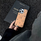 Simple Leather Full Screen Stereoscopic Silver Stars Shockproof Protective Phone Cover Case for Iphone 17