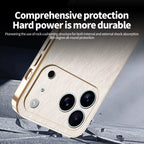 Plating Gold Silk Skin Case for Iphone 17 16E Full Protection Shell Leather Shockproof Cover