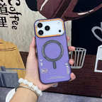 Matte Magnetic Phone Case for Iphone 17 16 15 13 14 Pro Max Magsafe Wireless Charge Frosted Back Metal Lens Frame Buttons Cover