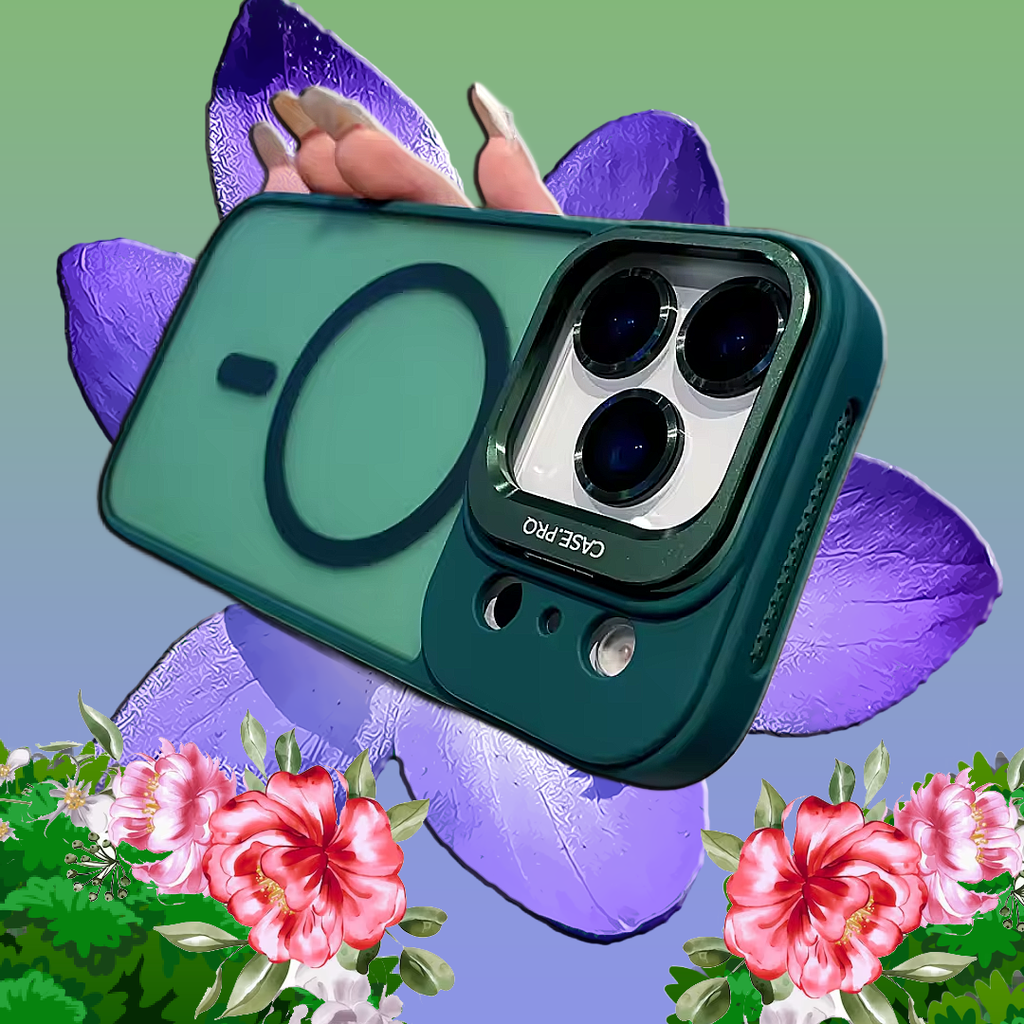 Luxury Metal Ring Lens Stand Protector Phone Case for Iphone 17 Air 16E 15 14 plus 13 12 11 Pro Max for Magsafe Shockproof Cover