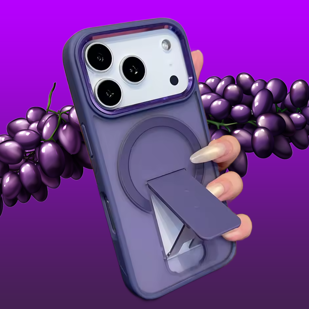 Luxury for Magsafe Phone Case for Iphone 17 Air Pro Max Magnetic Wireless Charge Folding Stand Holder Matte Cover