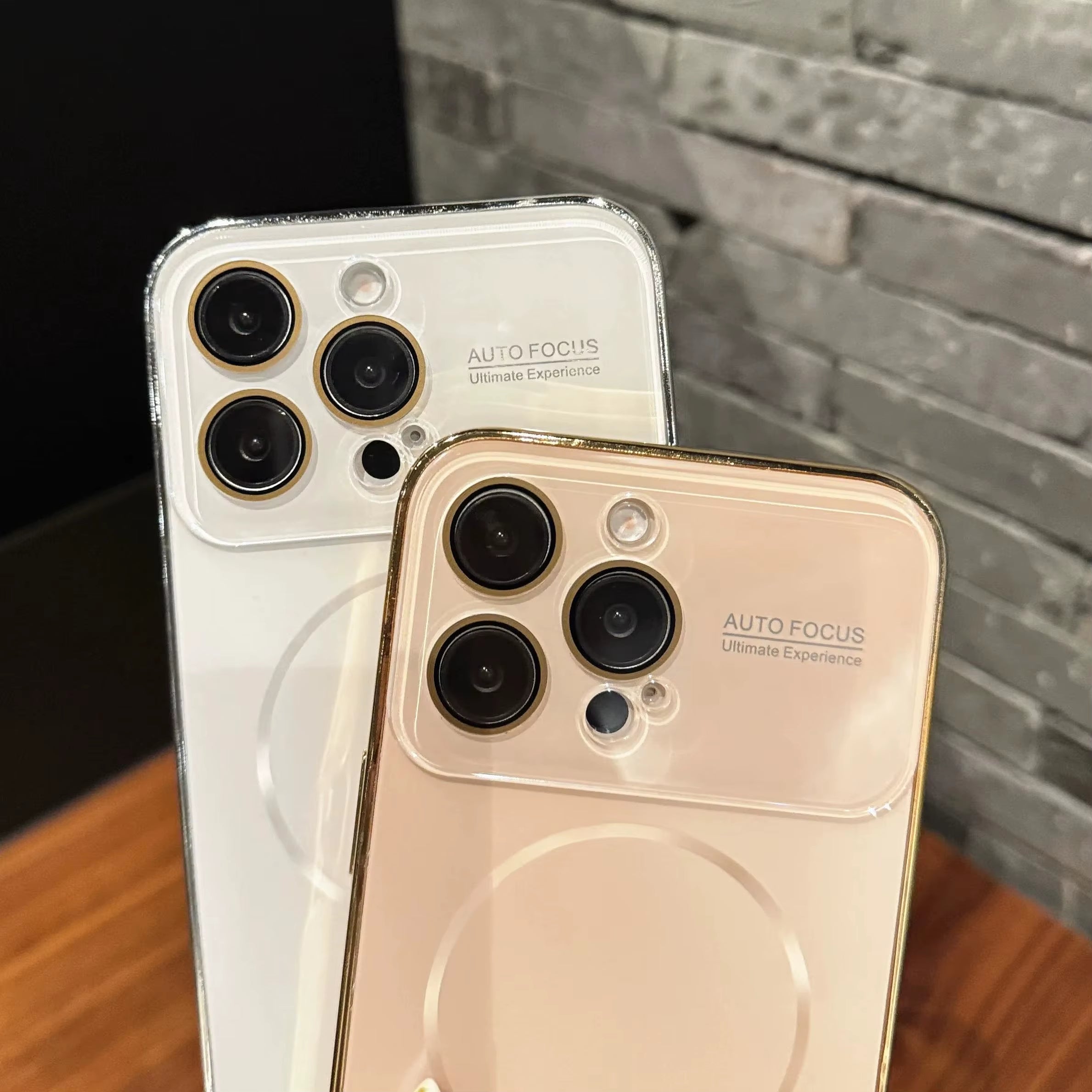 Luxury Large Window for Magsafe Case for Iphone 17 16 15 14 Pro Max Plating Magnectic Wireless Charging Glass Lens Protect Cover