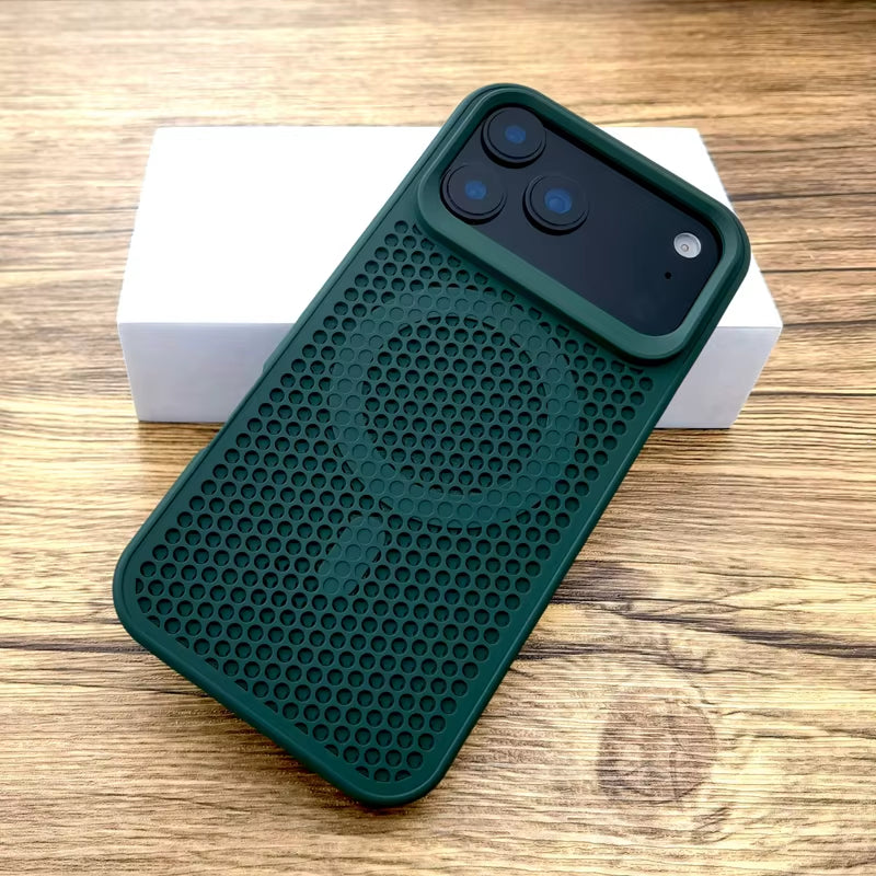 Luxury Dissipate Heat Hard Case for Iphone 17 Air 16 15 14 13 12 Pro Max 17Pro Iphone17 Mag Safe Magsafe Wireless Charge Cover