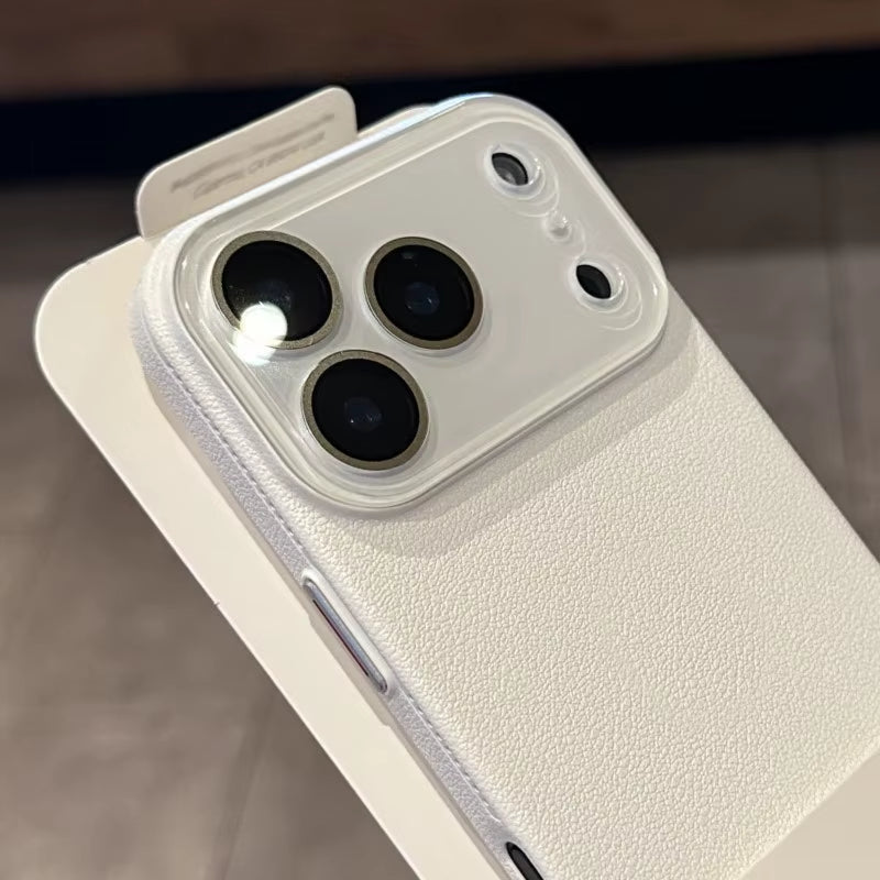 Luxury Leather Texture Silicone Case for Iphone 17 Air 16 15 14 plus 13 12 Pro Max Glass Camera Lens Protection Shockproof Cover