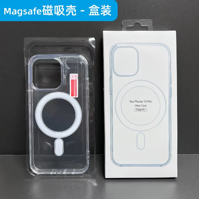 Transparent Original Magnetic Magsafe Phone Case for Iphone 17 Air 16 Pro Max 15 14 13 12 11 Boxed Shockproof Protective Cover