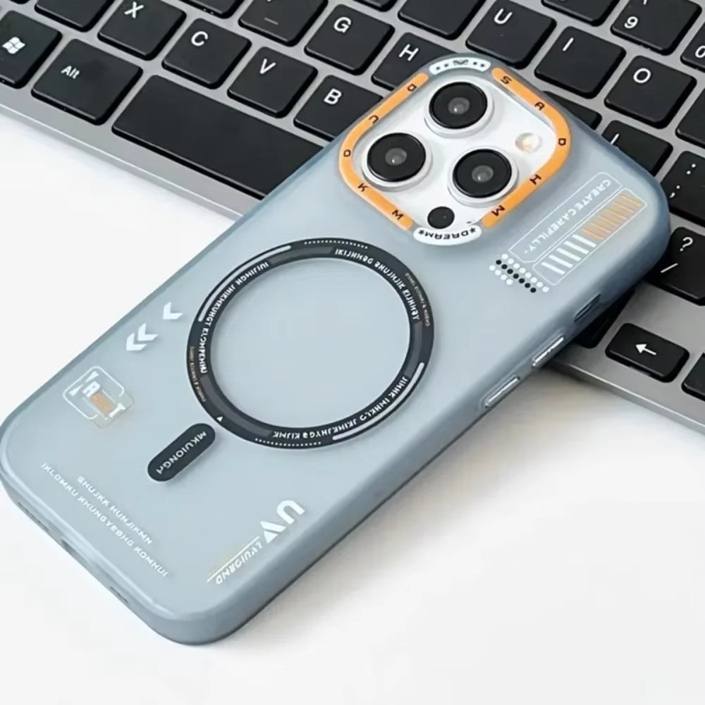 Matte Magnetic Phone Case for Iphone 17 16 15 13 14 Pro Max Magsafe Wireless Charge Frosted Back Metal Lens Frame Buttons Cover