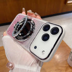 Fashion Glitter Magnetic Phone Case for Iphone 17 Pro Max Air 16 15 Mirror Bracket Dustproof Camera Lens Protect Cover